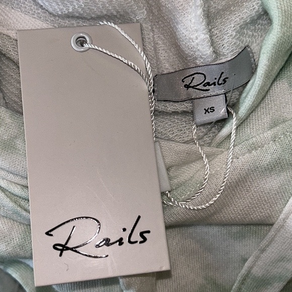 NWT Rails Nico Mint Green Tie Dye Print Cropped Hoodie Sweatshirt - XS + - Picture 10 of 12